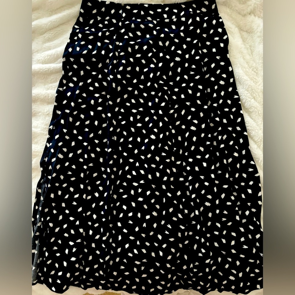 Navy Blue Polka Dot Maxi Skirt
